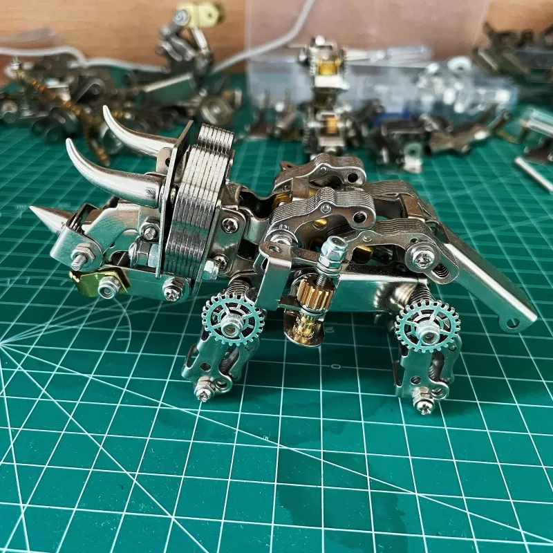 Kits de modelos de Metal 3D de montaje de dragón Mecha triangular mecánico, modelo Steampunk de Metal, juguetes de animales para montar y disparar el día, regalo