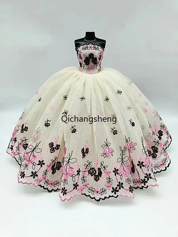 Ropa de encaje Floral para muñeca Barbie, vestido de princesa de 1/6 pulgadas, accesorios de moda para trajes de Barbie, vestido de novia, juguetes 1:6, 11,5