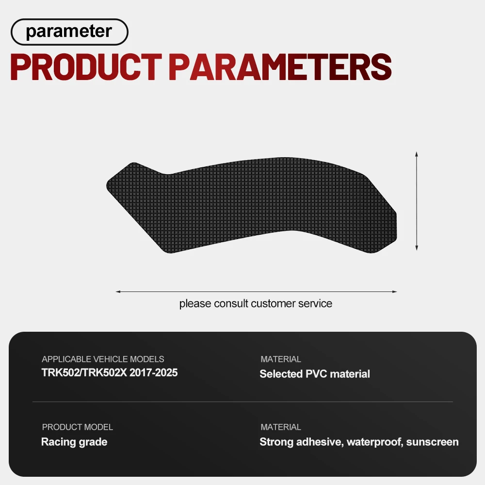 Fit For Benelli TRK502 TRK502X 2017-2025 Silicone Anti-Slip Tank Traction Pad Side Grip Sticker Set