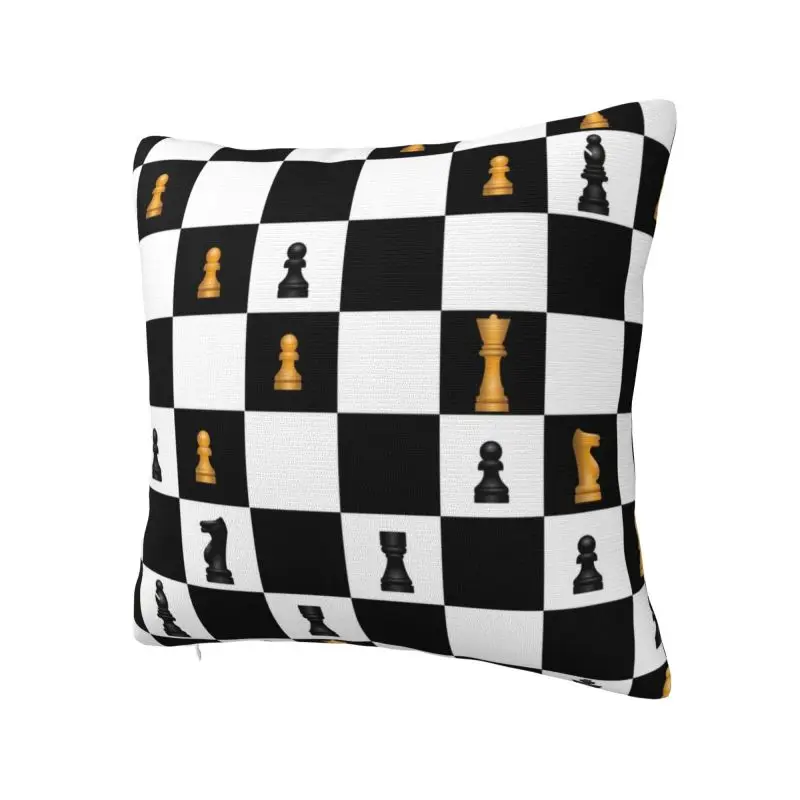 Power Play Chess Game Pillow Cover Decoration Chess Lover Piece Cushion Cover Throw Pillow for Car Double-sided Printing