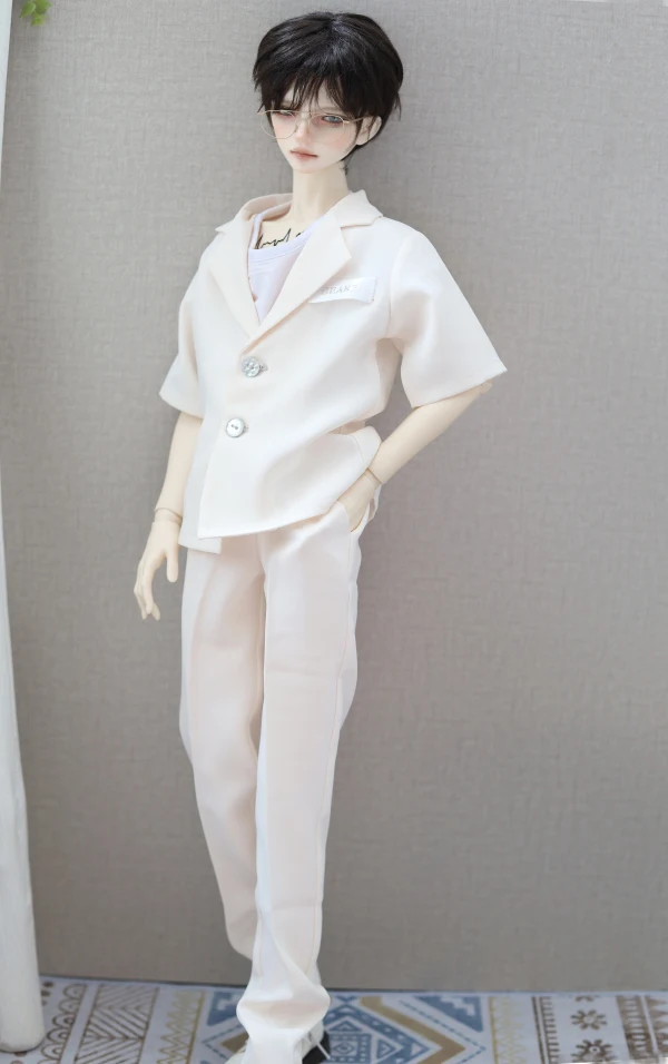 BJD Doll Clothes Short Sleeved Casual Suit Set Jacket Pants Suit For 1/3 1/4 BJD SD DD MSD MDD SD13 SD17 POPO68 Uncle SSDF ID75