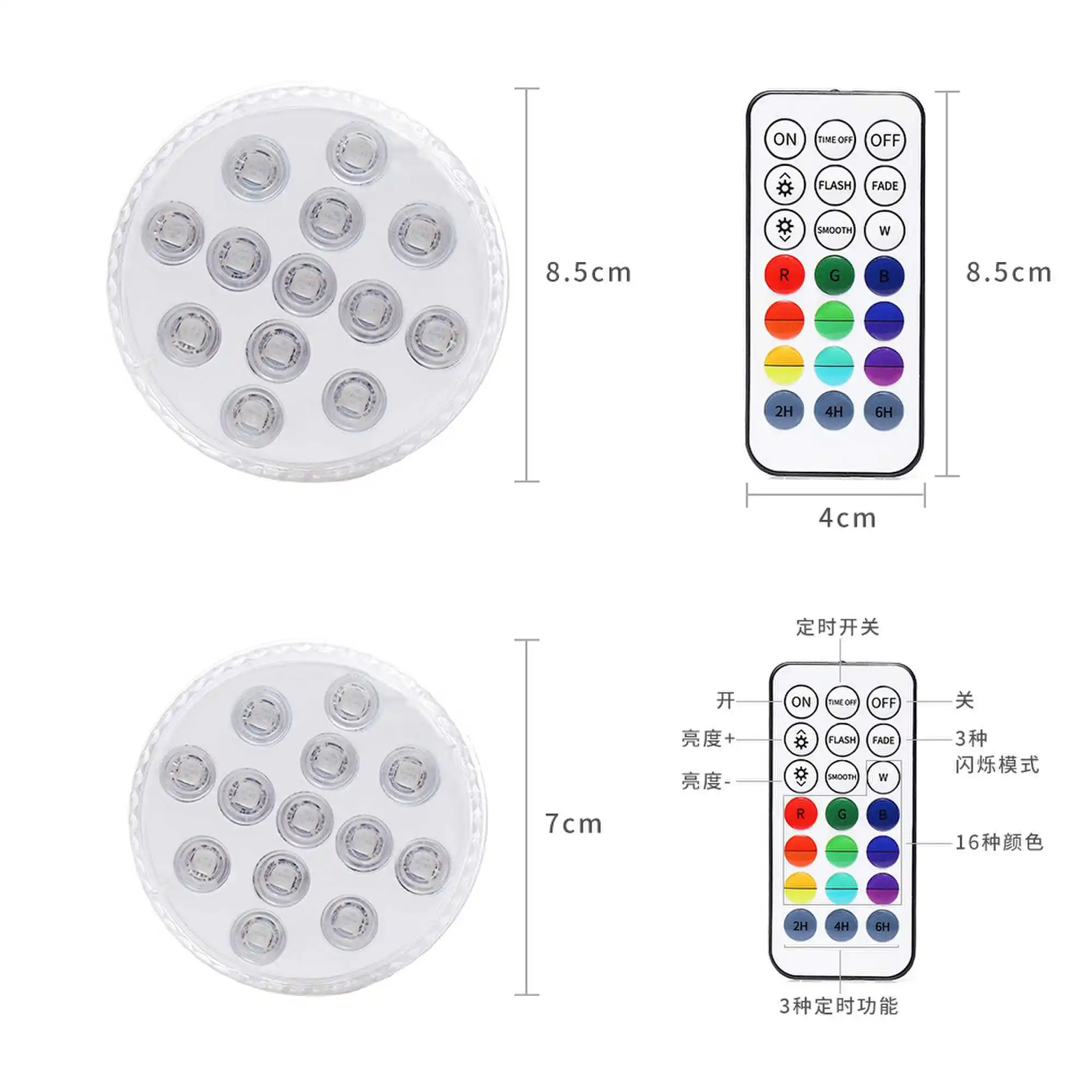 13 lámparas de piscina de control remoto inalámbrico de radiofrecuencia ip68 iluminación del jardín paisajístico fuente de iluminación sumergible luz turística acuario iluminación jarrón