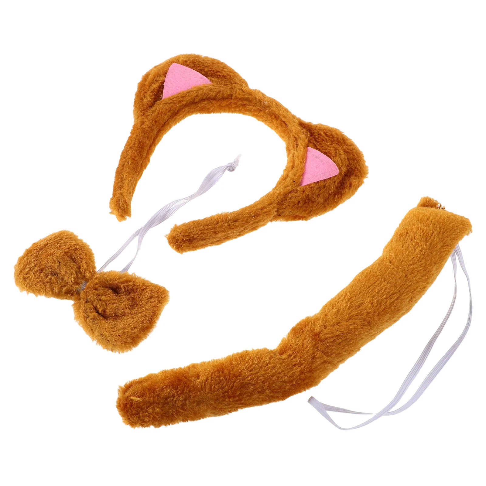

3Pcs Cat Ears Headband Bow Tie Tail Costume Set Cute Animal Ear Accessory for Halloween Wedding Party Cosplay Cat Ears