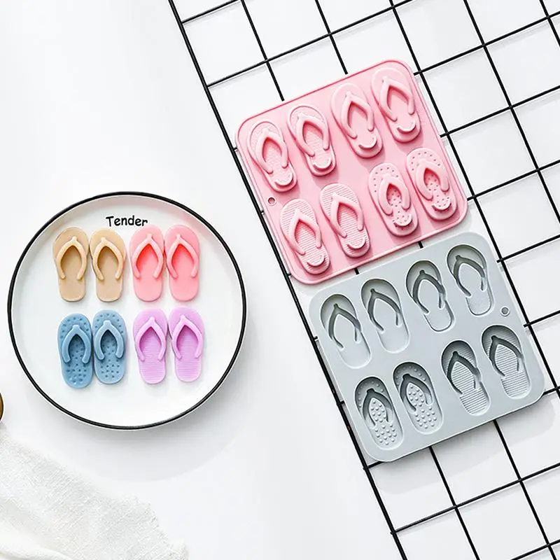 Silicone Flip Flop Mold, Beach Shoe Shape for Cake Decor & Ice Making