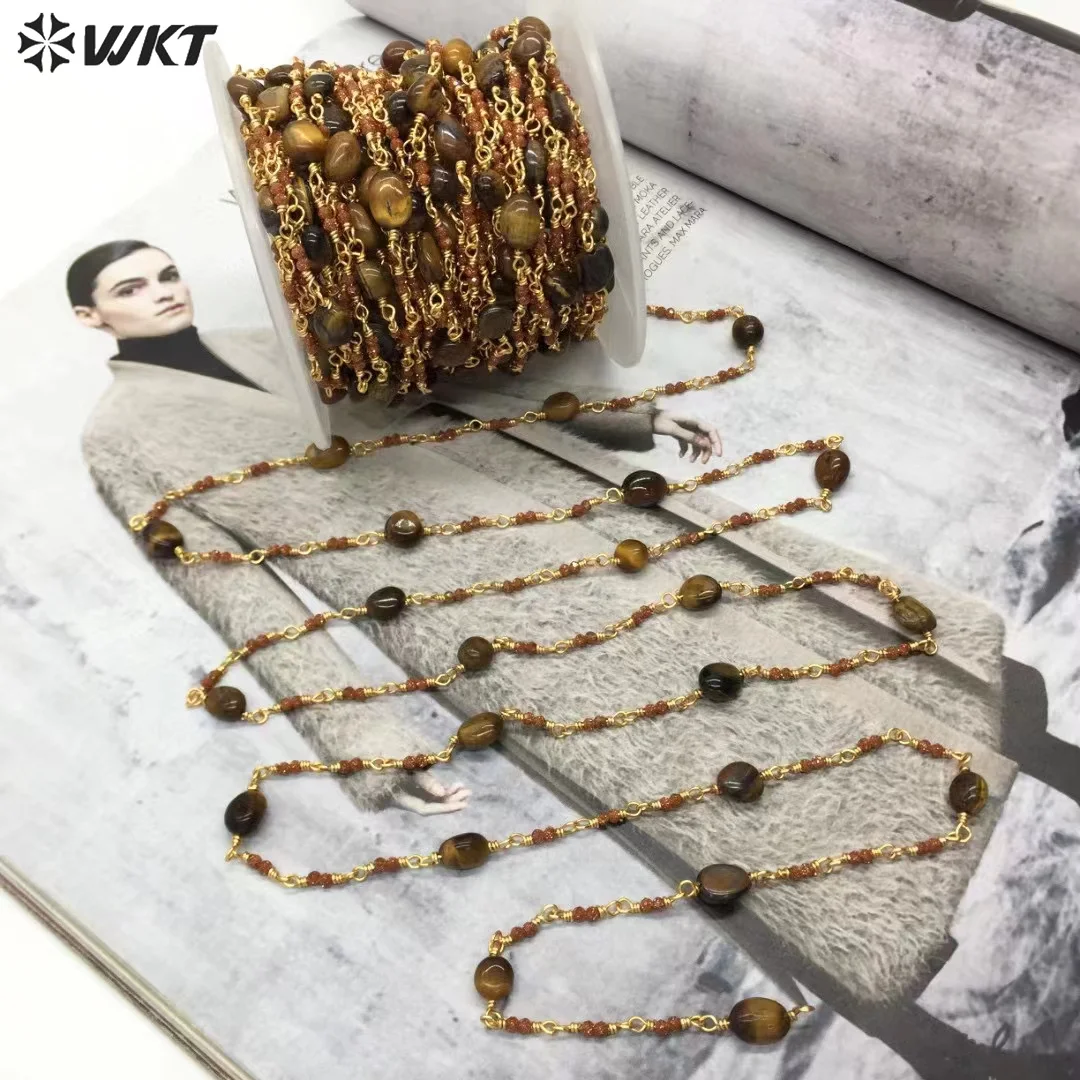 

WT-RBC241 Trendy And Exquisite Colorful Chunky Stone Beads 5Meters For Sale DIY Making Women Jewelry Finding