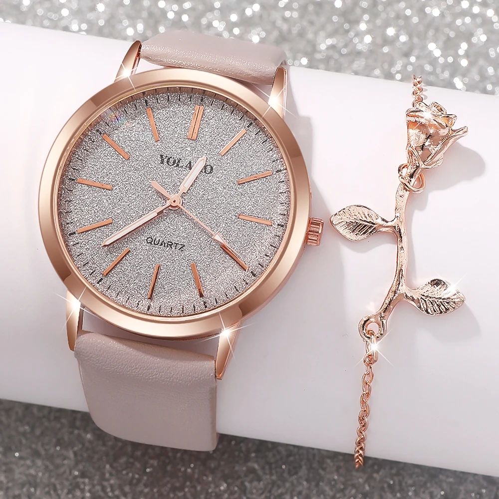 2Pcs Ladies' Exquisite Versatile Watch Set, Ideal Gift for Halloween, Valentine's Day, Mother's Day, Ramadan, Birthdays