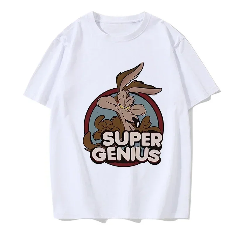 Funny Wile E Coyote Tee Shirt Men Women Cartoon Casual T-shirt Graphic EU Size Tops Streetwear Y2k Tshirt Hip Hop Gothic Clothes