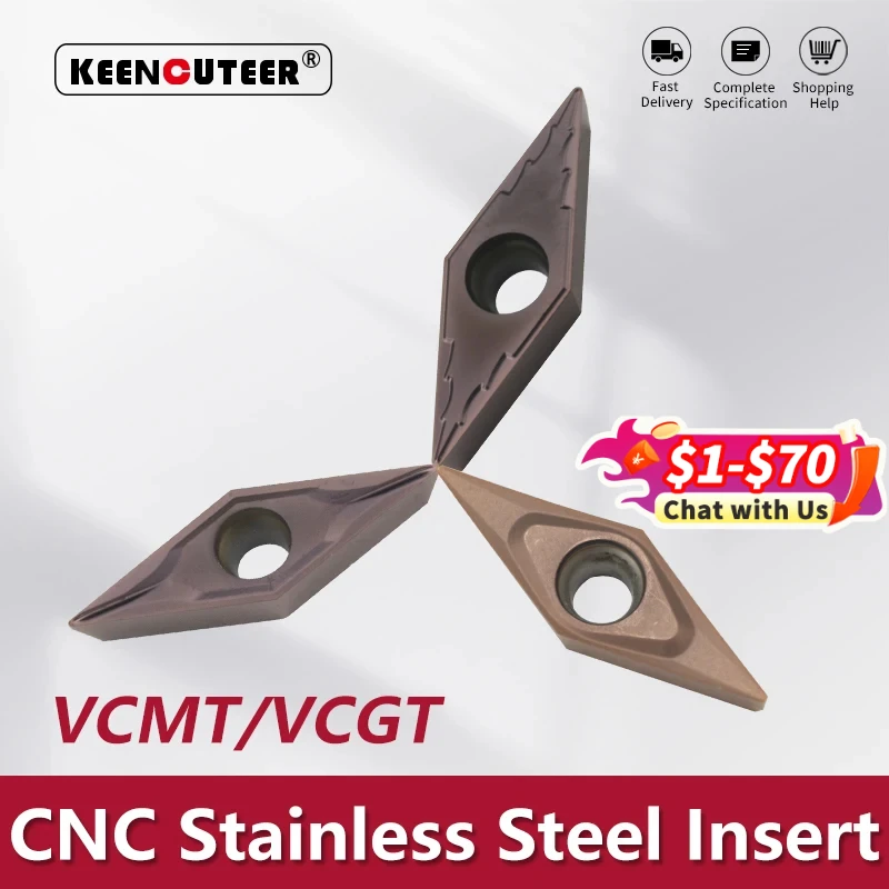 VCMT/VCGT VCMT11/16 VCGT11/16 YZ15TF Hartmetalleinsatz für SVJCR/L Außendrehwerkzeug Edelstahlklinge Cutter CNC-Drehmaschine