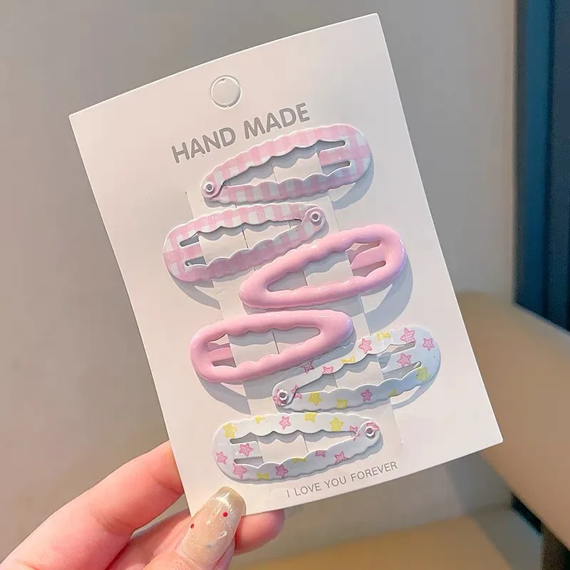 6-Piece Set of Adorable Baby Hair Clips Colorful Wavy Side Clips for Babies Girls' Bangs & Fringe Hairpins Stylish and Versatile