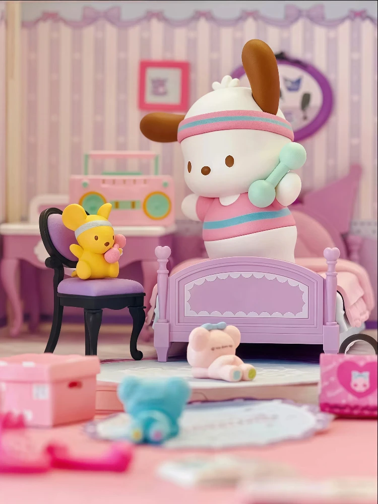 

52 игрушки Sanrio Family Home Time Series слепая коробка Kuromi с большими ушками собака Pacha собака креативная модная игровая кукла украшение праздничный подарок