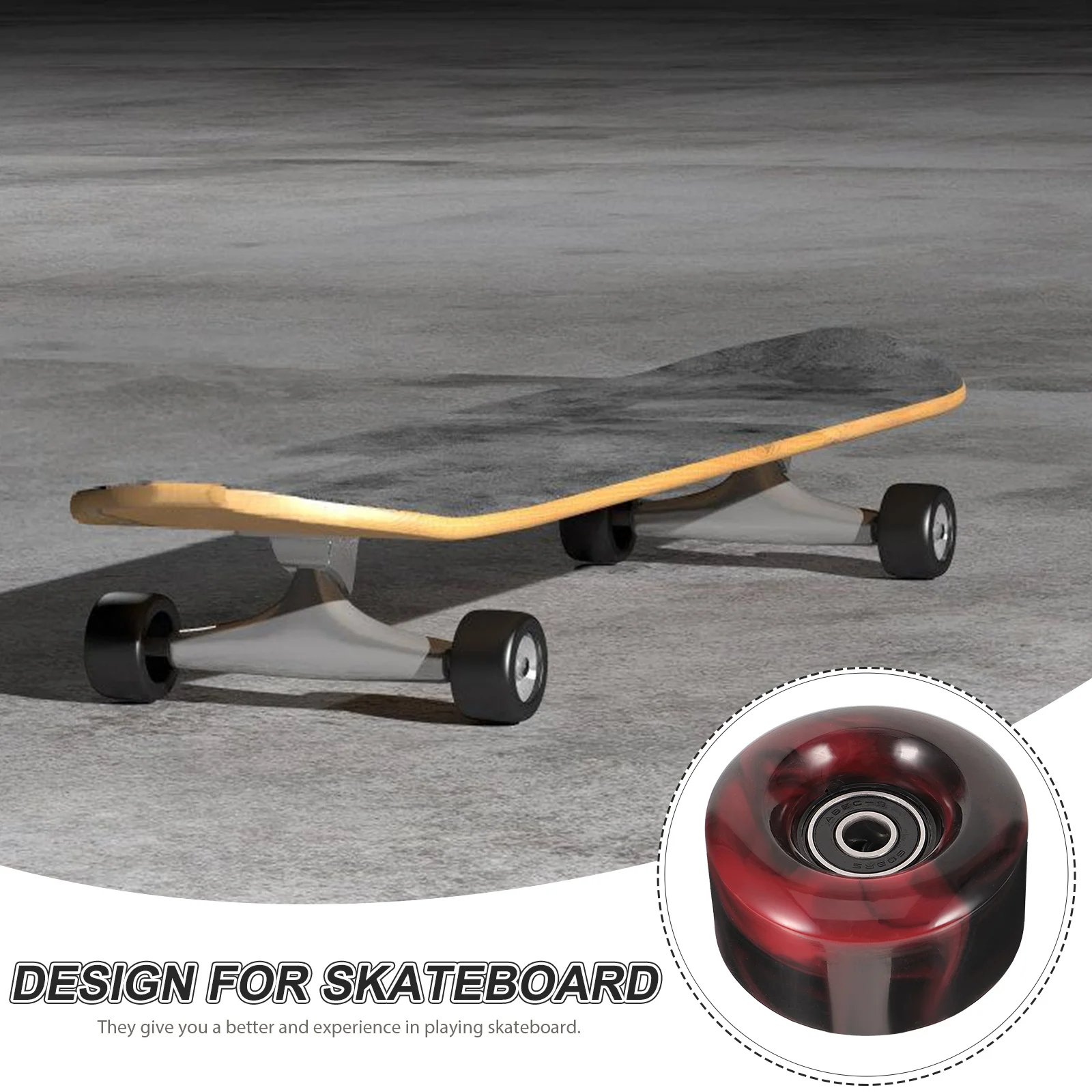 

4pcs Roller Skate Wheels 82A Pu Bearings Red Color Double Row Outdoor Skateboard Accessories Drift Board Wheel