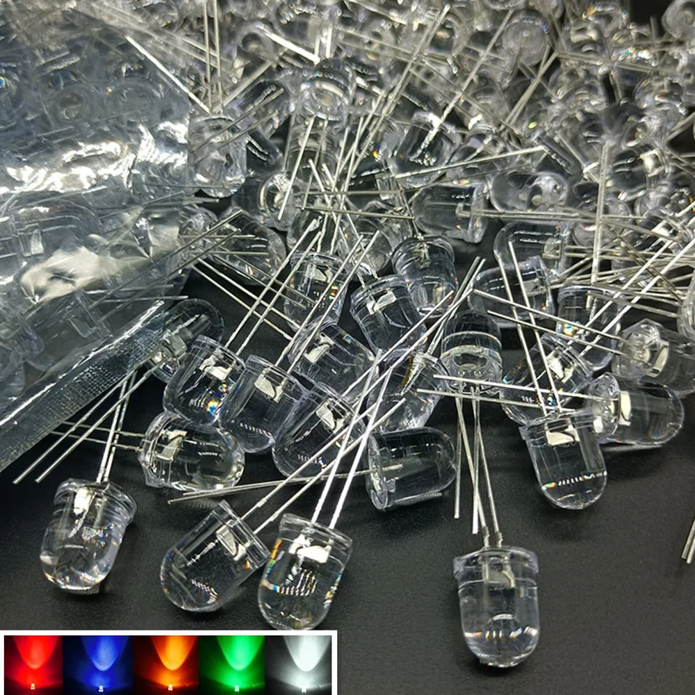 100pcs/Lot F10 10mm Fast/Slow RGB Flash Red Green Blue Rainbow Multi Color Light Emitting Diode Round LED