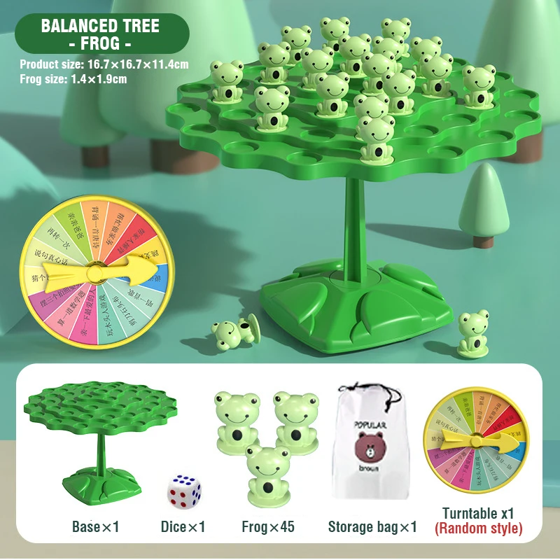 Puzzle Balansujące dla Dzieci Żaba Balansująca Drzewko Edukacyjna Zabawka Matematyczna Interakcja Rodzic-Dziecko Gra Stołowa Prezenty Świąteczne