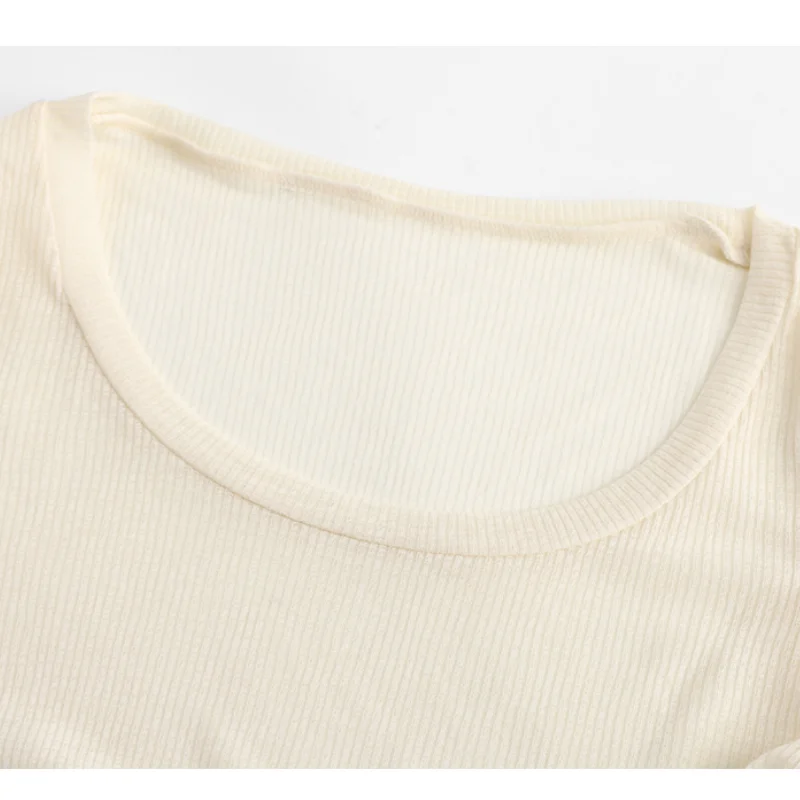 قميص بيلاتيس لليوجا للسيدات خفيف الوزن ورقيق محبوك وسريع الجفاف وأكمام طويلة مع طيات جانبية ملابس رياضية بقصة ضيقة #6