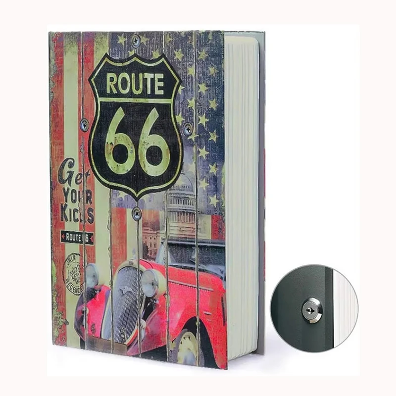 18cm Safe Box with Lock Money Safe Book Key Lock Money Cash Box Certificate Key Locker Book Kid Gift Book Hidden Secret