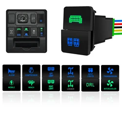 Blue Green Dual Button Push Switch GPS Winch DRL for Toyota GUN 4Runner Camry Corolla Kluger Landcruiser Prado HiAce RAV4 Tundra