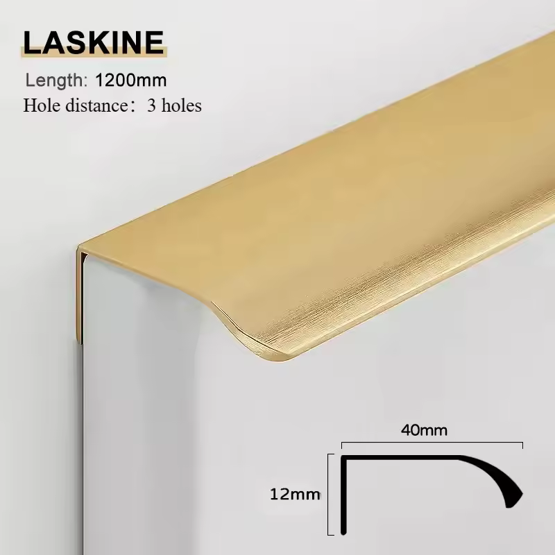 Gold Black Hidden Handles Long Kitchen Cabinet Pulls Drawer Knobs Aluminum Alloy Furniture Handles Cupboard Pulls Wardrobe Pulls - Image 18