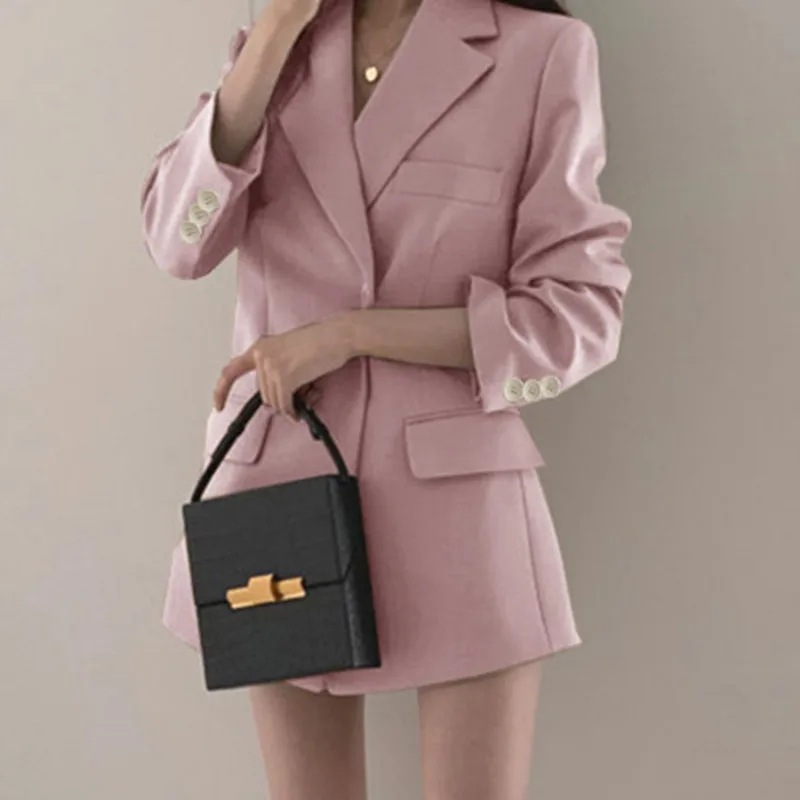 

Casual Woman Blazer Sacks Sblazer Purple Ruffles Unique Split-Side Gentle Custom Washed Pastoral Single-Row Buttoned-Up Dark