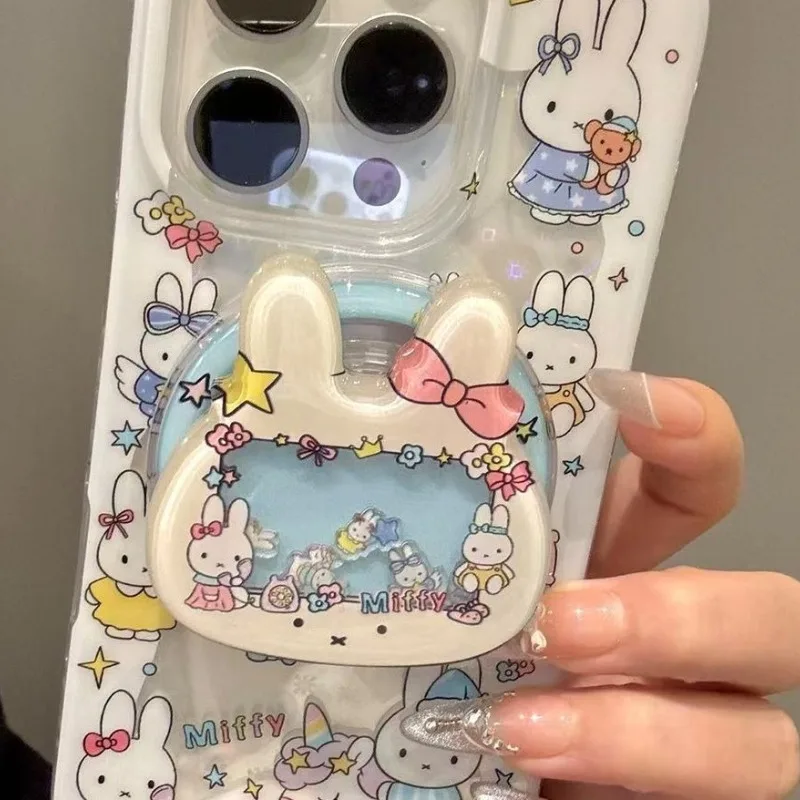 Cartoon Kawaii Ins Airbag Phone Holder Scalable Desktop Creative Cute Design Exquisitely Crafted Good Quality Good Looks Miffy