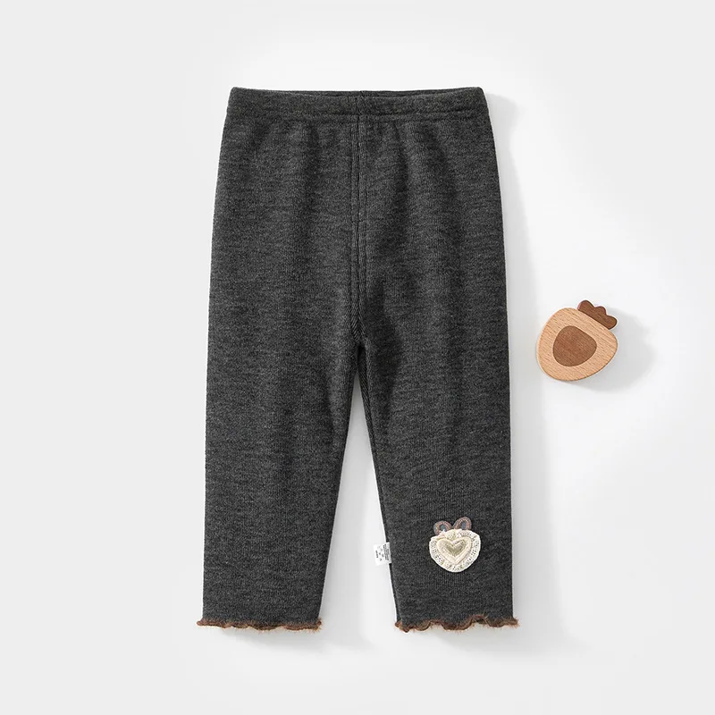 Korean Version of Girls' Spring, Autumn, Winter with Fleece Leggings for 0-4 Year Old Girls' Outdoor Leisure Pants