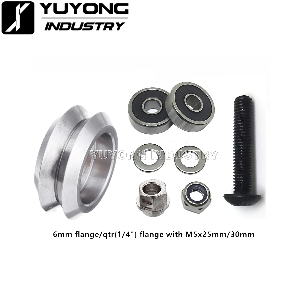 Adjustable precise CNC Metal Dual v wheel kits with eccentric spacers for v-slot Rail C-Beam parts