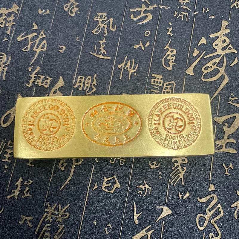 Antique Bronze Alloy Crafts Hong Kong Gold and Silver Association Gold Bars Gold Ingots Crafts Ornaments
