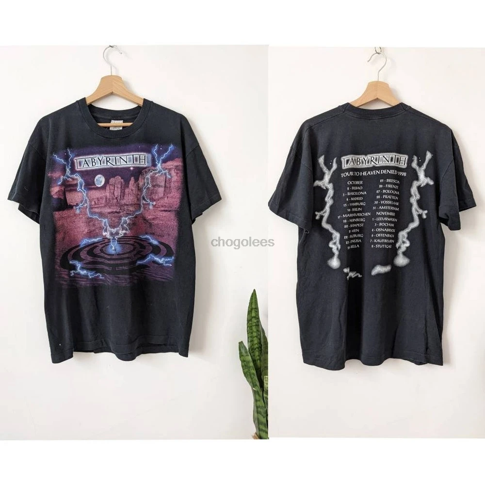 Vintage Labyrinth Merch 1998 العودة إلى السماء جولة Denied قميص الشاشة نجوم