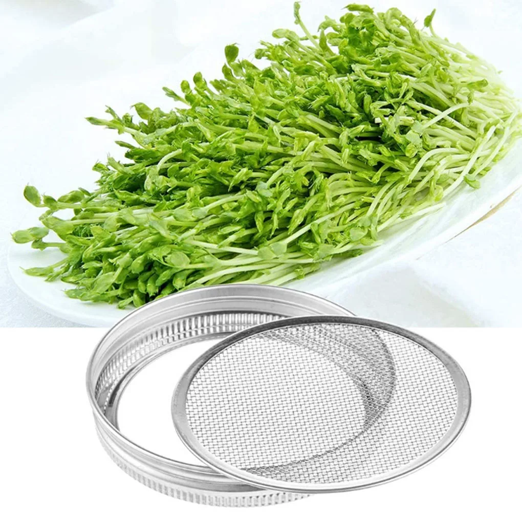 Sprouting Jar Lid Stainless Steel Household Accessories Home Supplies Germination Garden Kit Growing Nursery Trays Sprout Cover