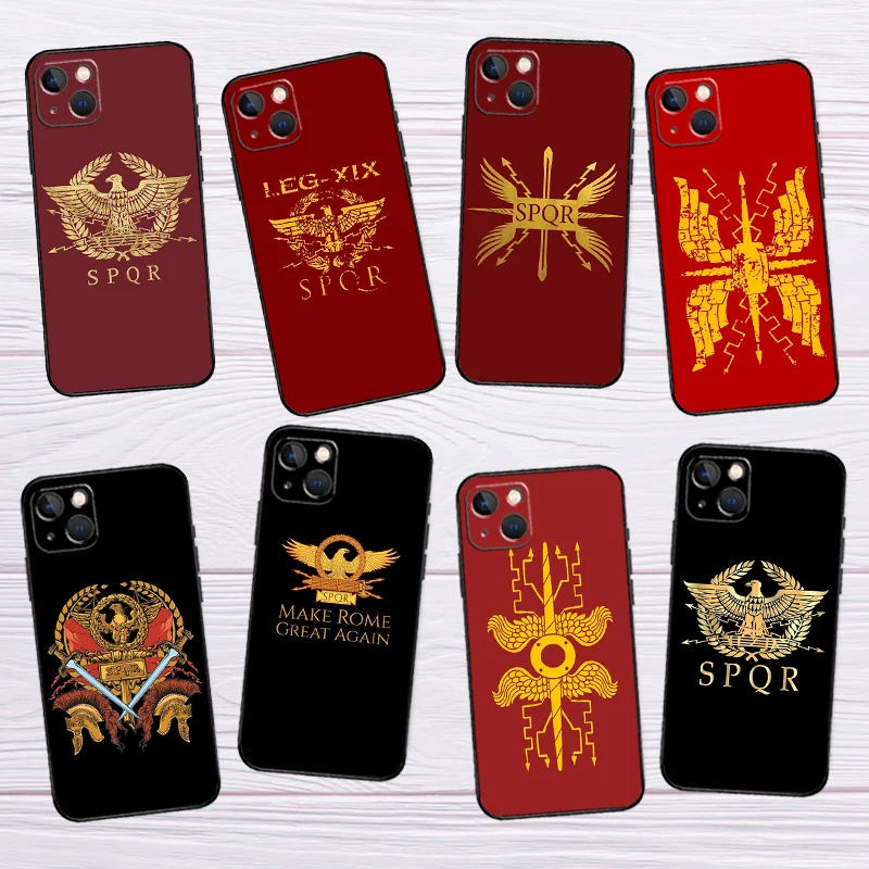 Roman Empire Legionary Shield Emblem Case For iPhone 15 14 11 12 13 Pro Max X XR XS MAX 7 8 Plus SE 2020 12 13 mini Back Cover