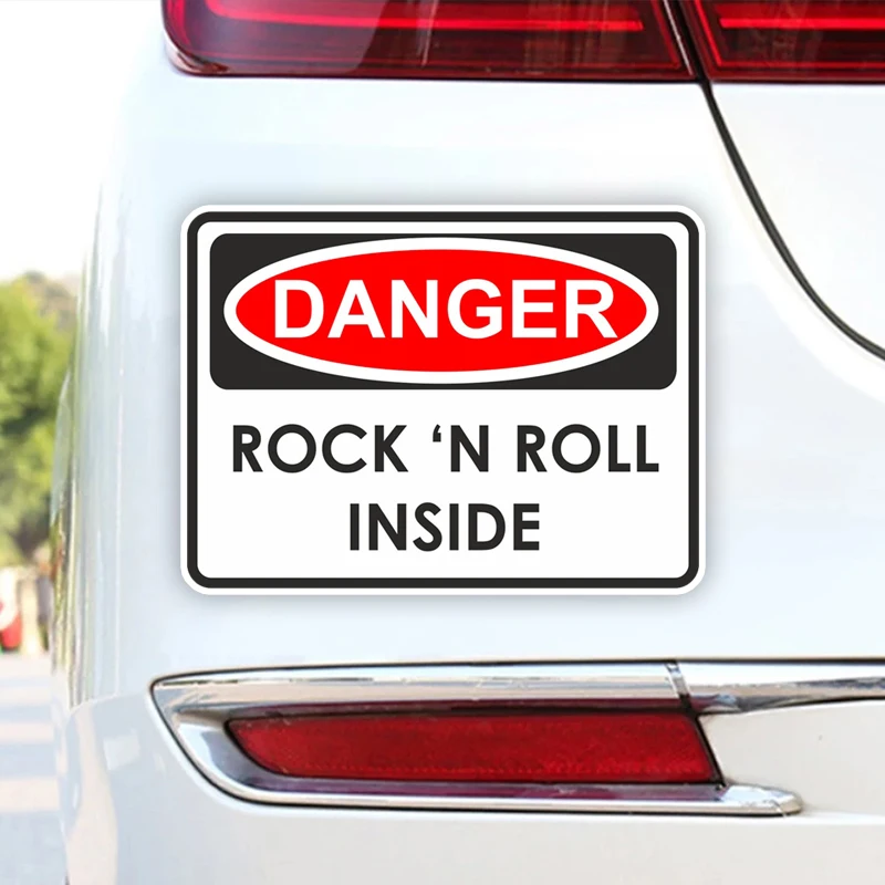 CK21194# Rock n Roll inside Danger Warning Sticker for Car Truck Van Book Fridge Guitar Motorcycle Helmet ToolBox Door PC Boat 3