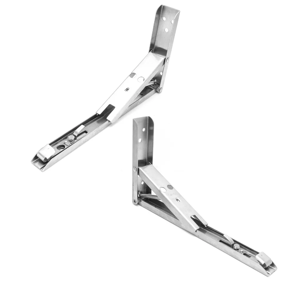 2pcs Sturdy 8 Inch Folding Shelf Bracket 90 Degree Easy Install Wall Shelf Support Folding Table Hinge Wall Mount
