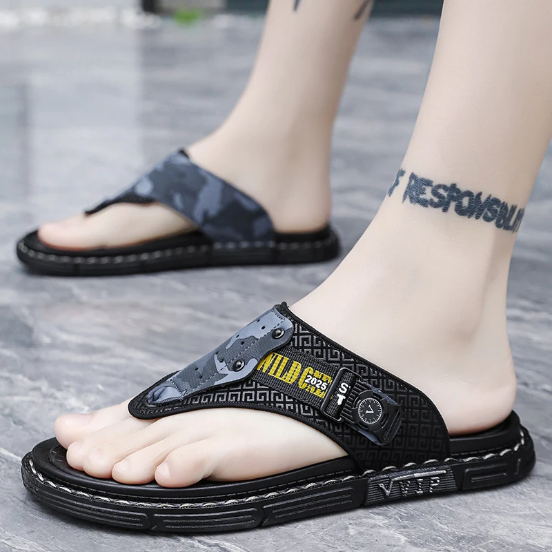 Flip flops casual slippers summer outdoor anti slip waterproof beach shoes fashion soft sole comfortable breathable cool sandals