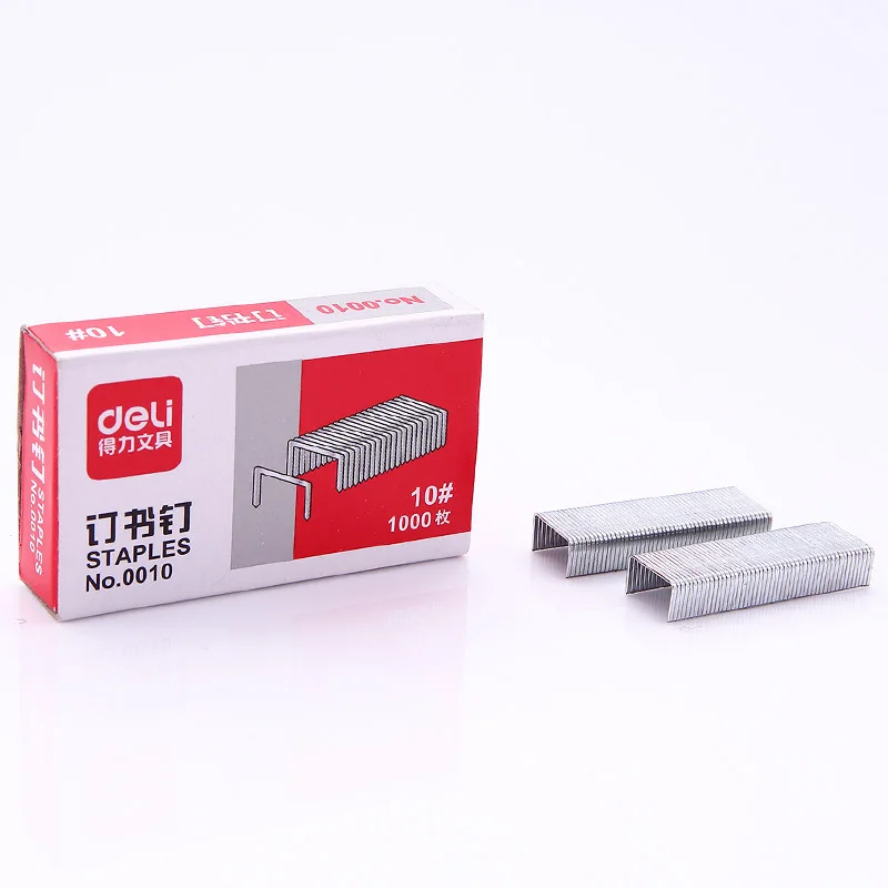 Deli 1000pcs Boxed Small 10# Staples For Mini Stapler School Office Supply Stationery Business Files Binding Tool Student Gift