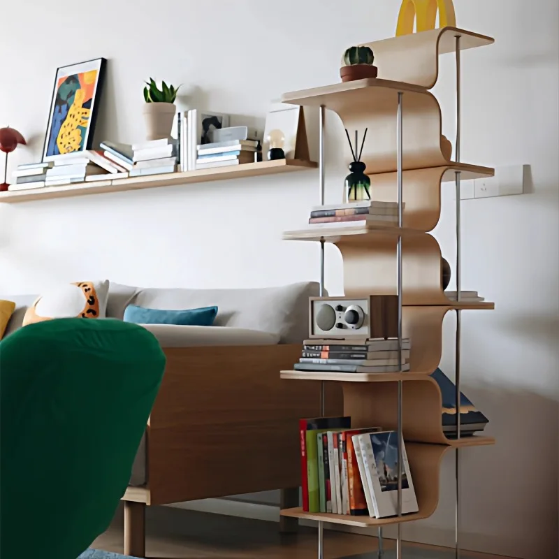 newspaper Medieval simple Bauhaus floor shelf Living room corner storage Light luxury magazine