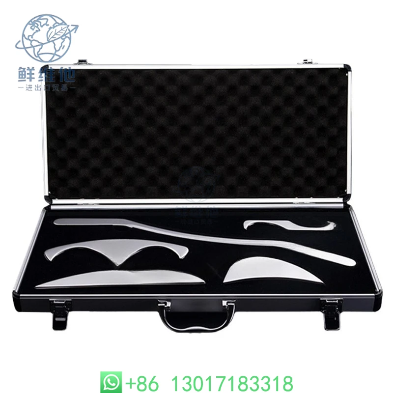 Kit di strumenti professionali per il rilascio della fascia - Acciaio inossidabile medico da 5 pezzi per tessuti profondi e collo, ergonomico