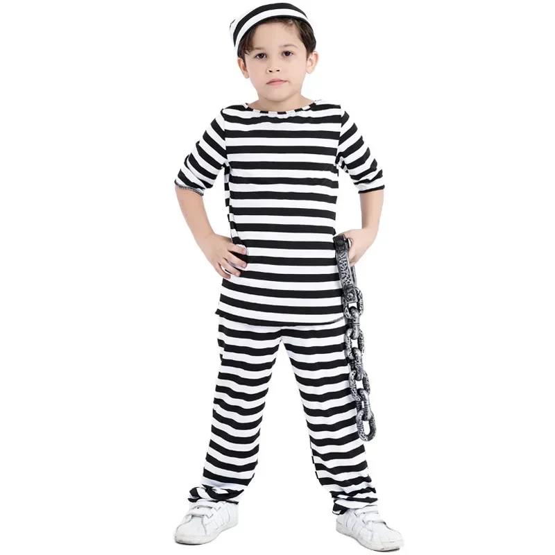 

Halloween Striped Child Prisoner Cosplay Costume