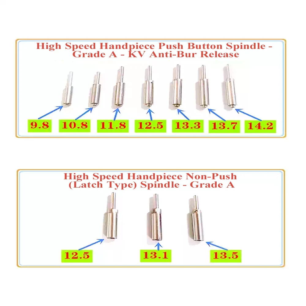 Universal Dental High Speed Handpiece Repair Spindle Stainless Steel Push Latch Type Shaft For Handpiece Refurbishment Tool
