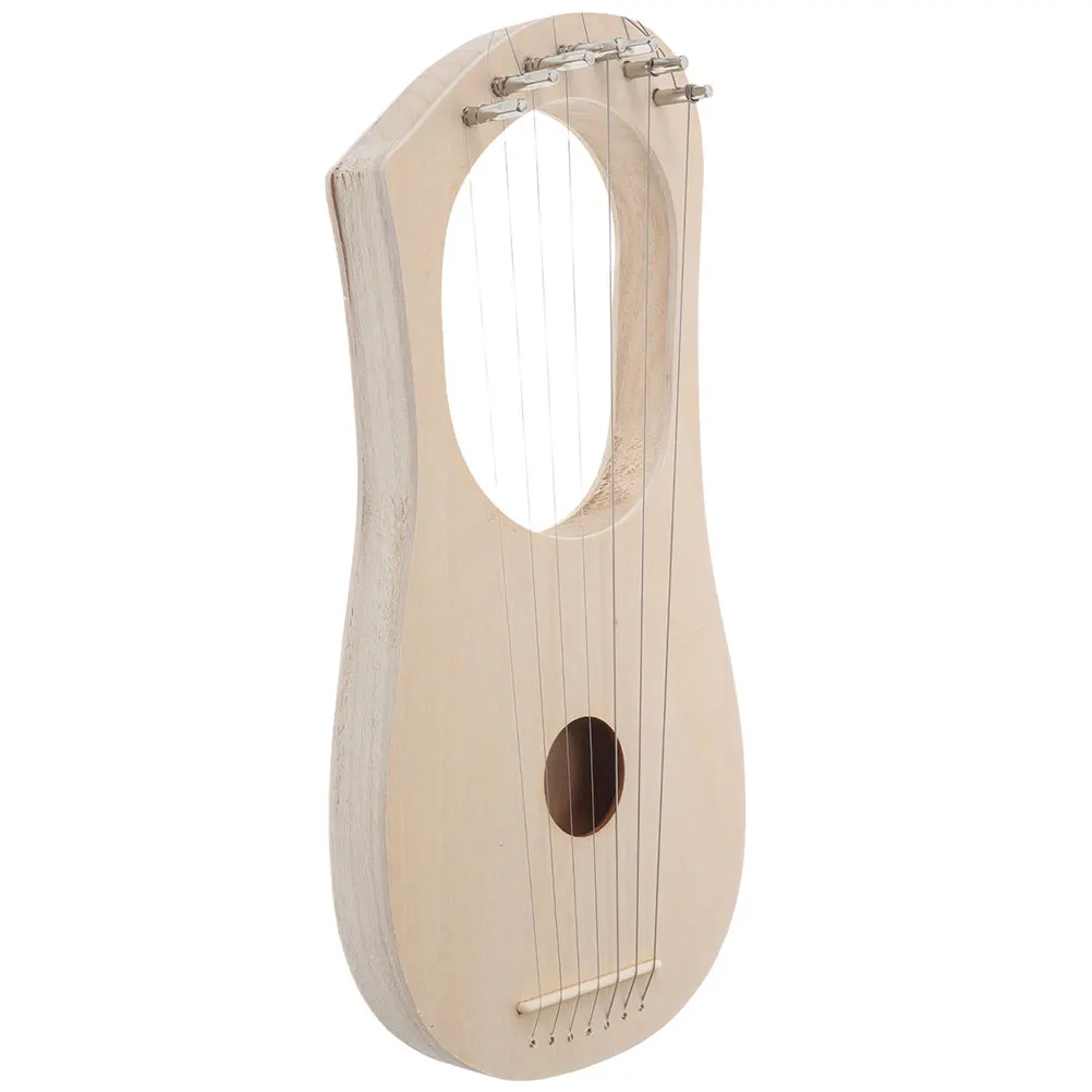 

1 Set Bass Lyre Harp 7 String Wooden String Instrument For Music Lovers Beginners Beige Solid Wood Easy Assembly Traditional