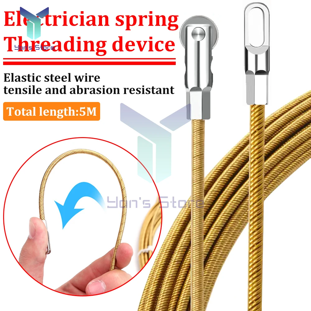 Fio Universal Threading Dispositivo Mola Alta Elasticidade Corda Puxando Dispositivo com Polia Eletricistas Fio Chumbo Cabo Extrator 10m