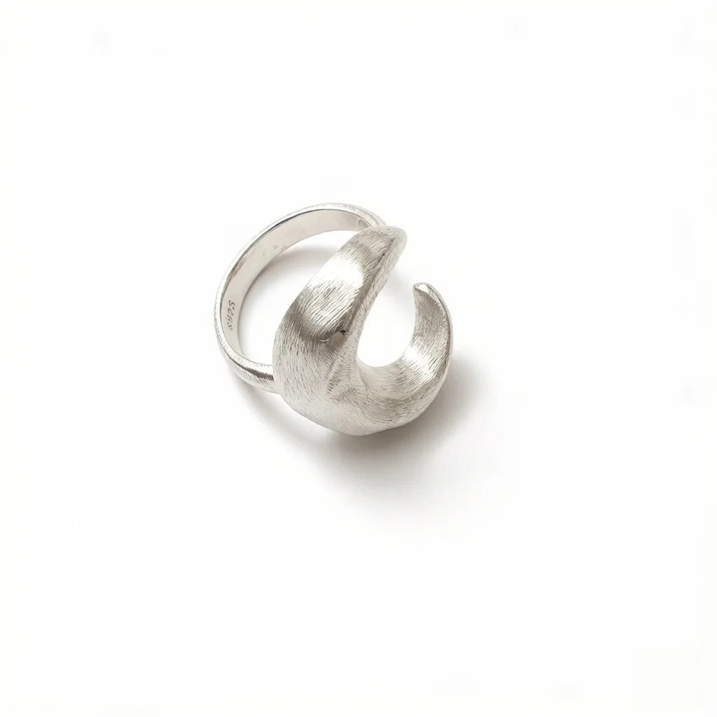 F.I.N.S Matte S925 Sterling Silver Korean Style Ring Trendy Uneven Minimalist Moon Open Adjustable Finger Fine Jewelry Accessory
