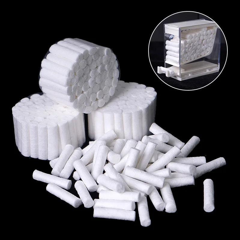 200pcs Hemostatic Cotton Swab, Oral Hemostatic Cotton Swab, Disposable High Absorbent Dental Cotton Roll, Degreasing Cotton