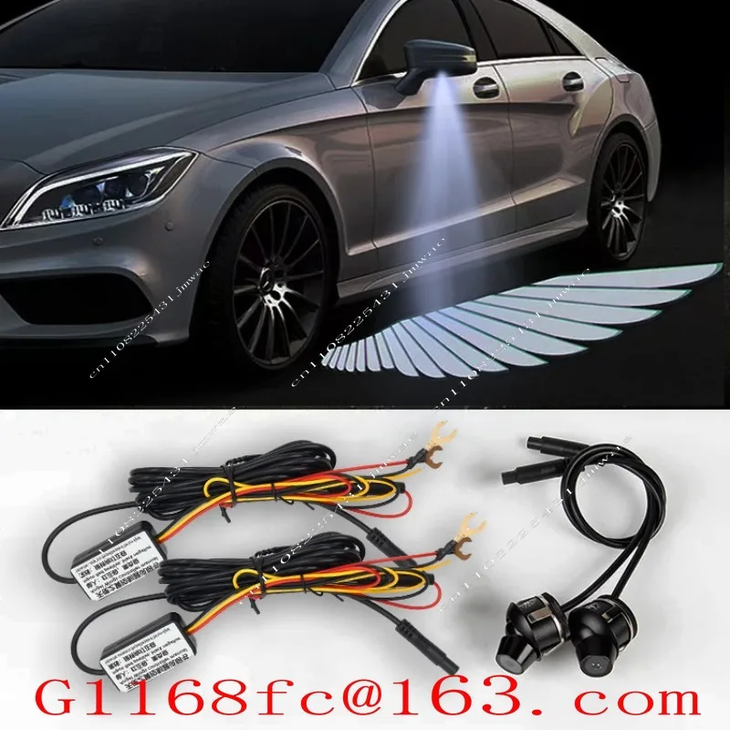 Car Rearview Mirror Welcome Light Wings Angel Wings Projection Light Parts