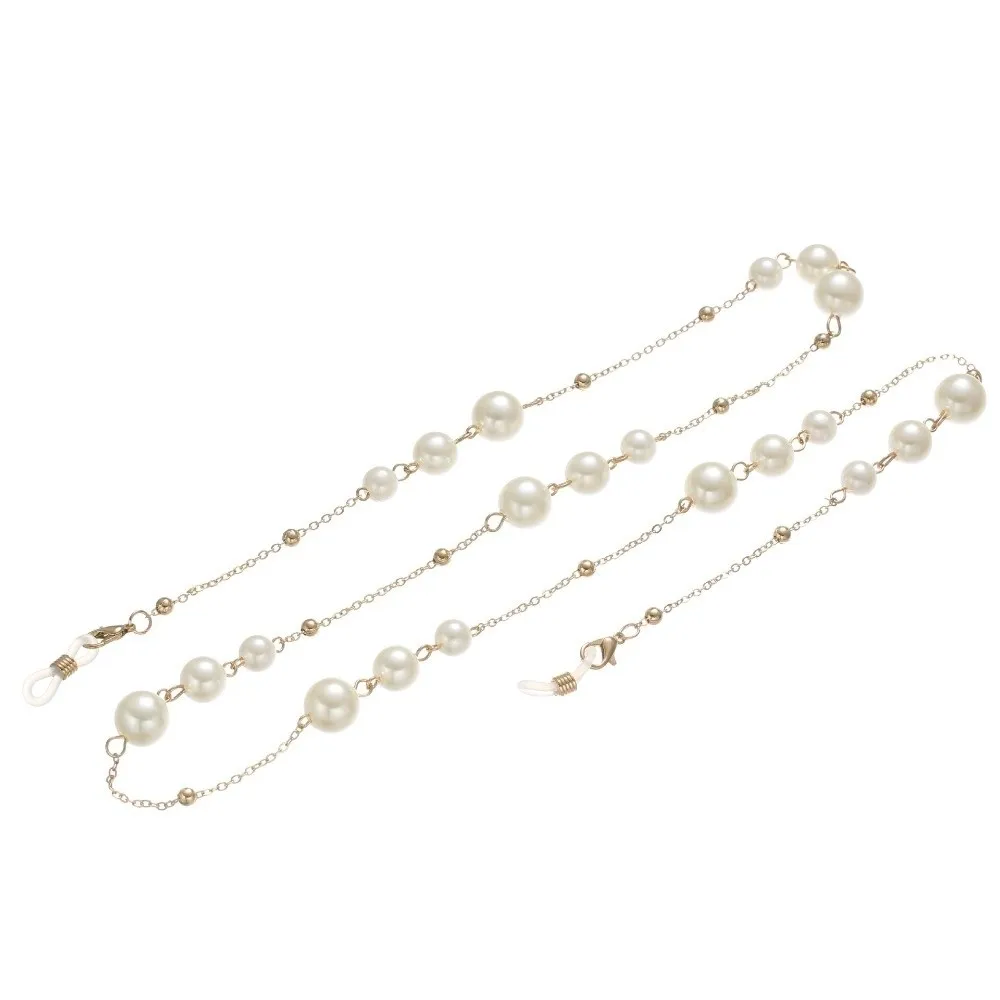 Fashion Pearl Beaded Sunglass Chain Hanging Cord Adjustable Glasses Chain Nonslip Anti Drop Eyeglass Lanyard Eye Accessories
