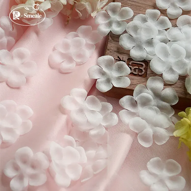 100PCS/Pack 3.6CM High Quality Organza Petals DIY 3D Flower Handmade Decorative Flower Pieces Wedding Dress Veil Accessories