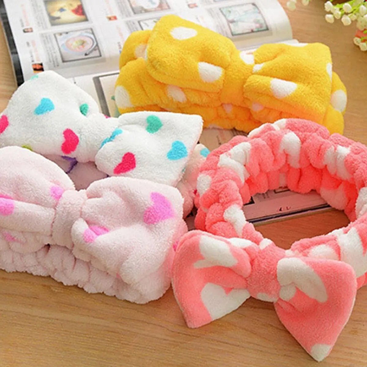 1pcs Headdress Creative Hairband Bow Coral Velvet Hairband Net Red Korean Version Of The Hairband Random MMxed Hairband