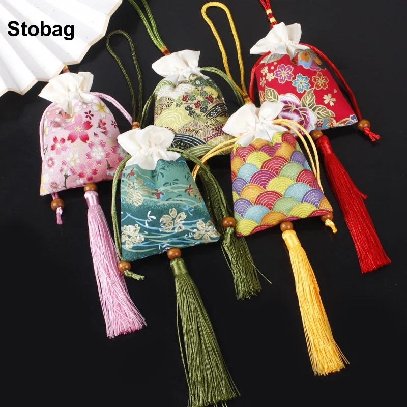 

StoBag 20pcs Chinese Sachet Bags with Tassels Drawstring Hanging Gift Jewelry Package Storage Pocket Reusable Pouch Decoration