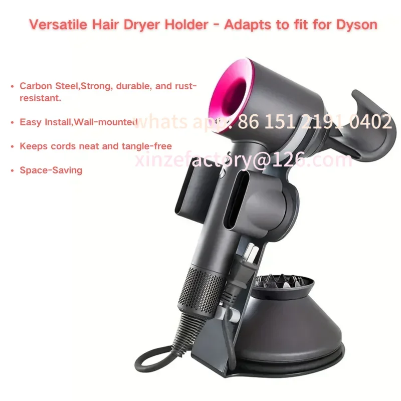 Customizable Hair Dryer Holder for Dyson Supersonic Wall-Mounted Stand with Cable Organizer Bathroom Storage Rack for Dryer Diff