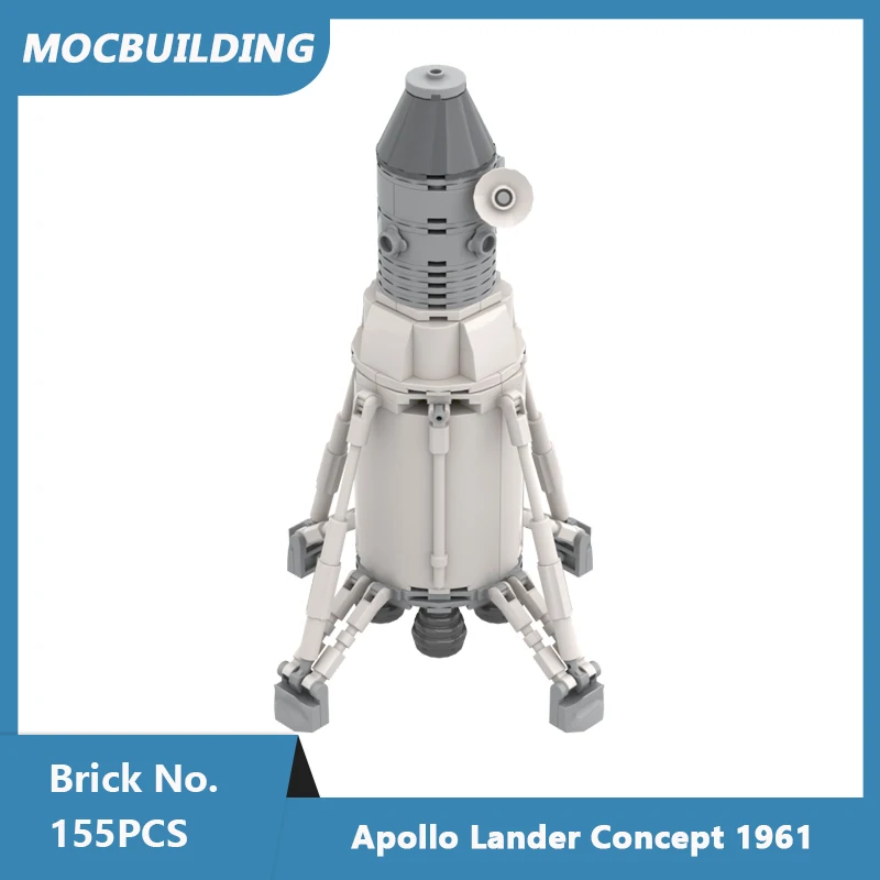 MOC Building Blocks Apollo Lander Concept 1961 1:110 modello in scala mattoni assemblati fai da te serie spaziale giocattoli educativi da collezione