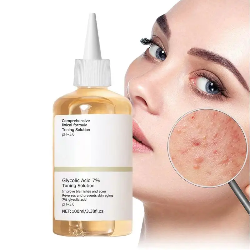 Glycolic Acid 7% Toning Solution Moisturizing Prevent Clogged Pores Solution Srink Pores Repair Facial Oil Fruit Acid Toner