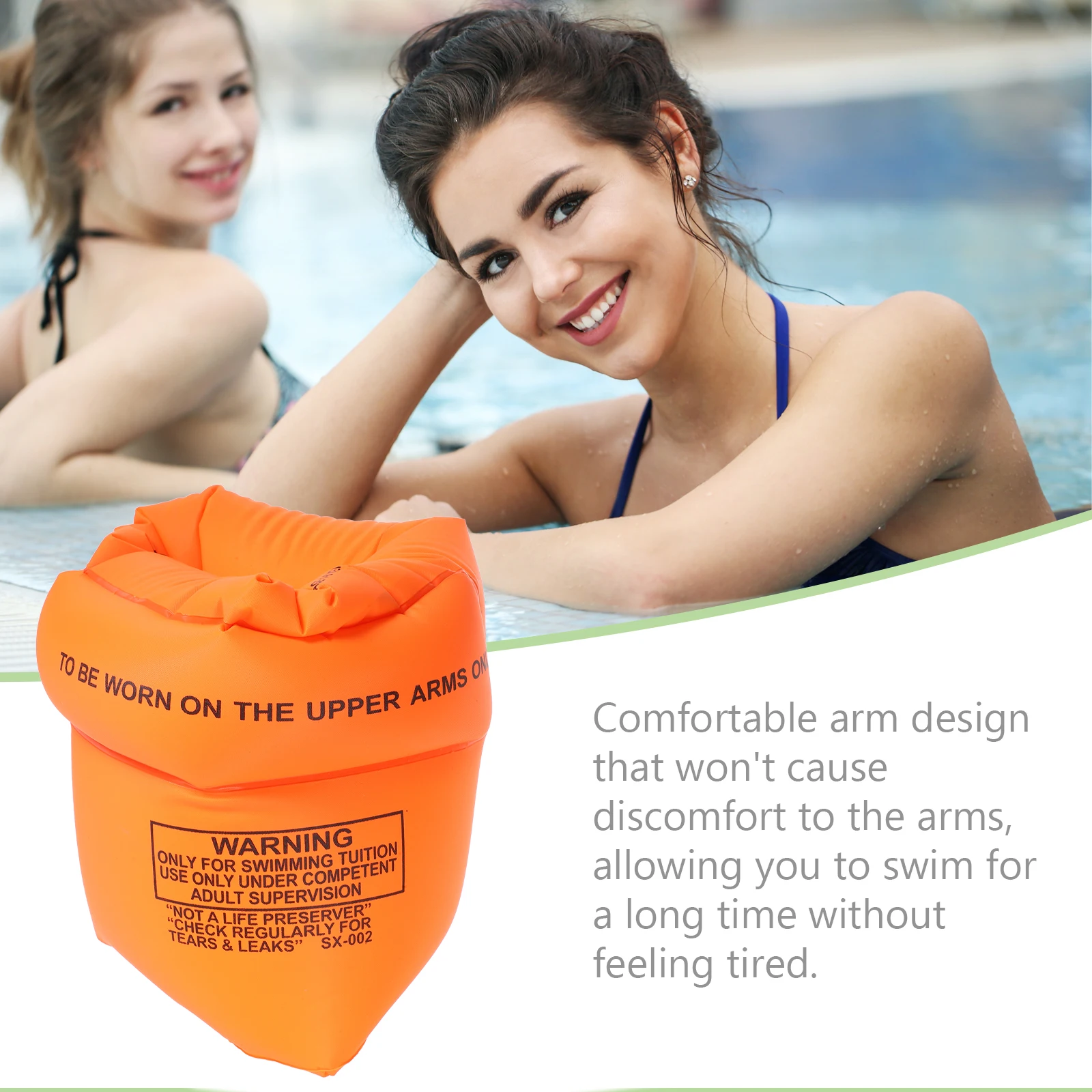 1 Pair Inflatable Swim Armbands For Adults Kids Bright Pvc Thickened Floating Arm Sleeves Pool Beach Lake Party Use Swimming